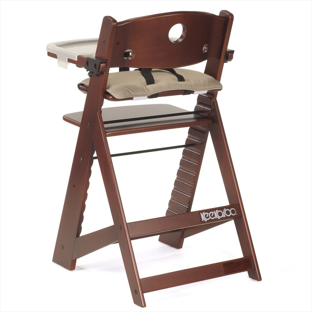 Height Right HIGH Chair Mahogany w/ Tray and Cover and Vanilla Infant