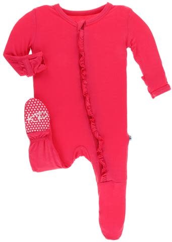 Kickee Pants Classic Ruffle Footie with Zipper