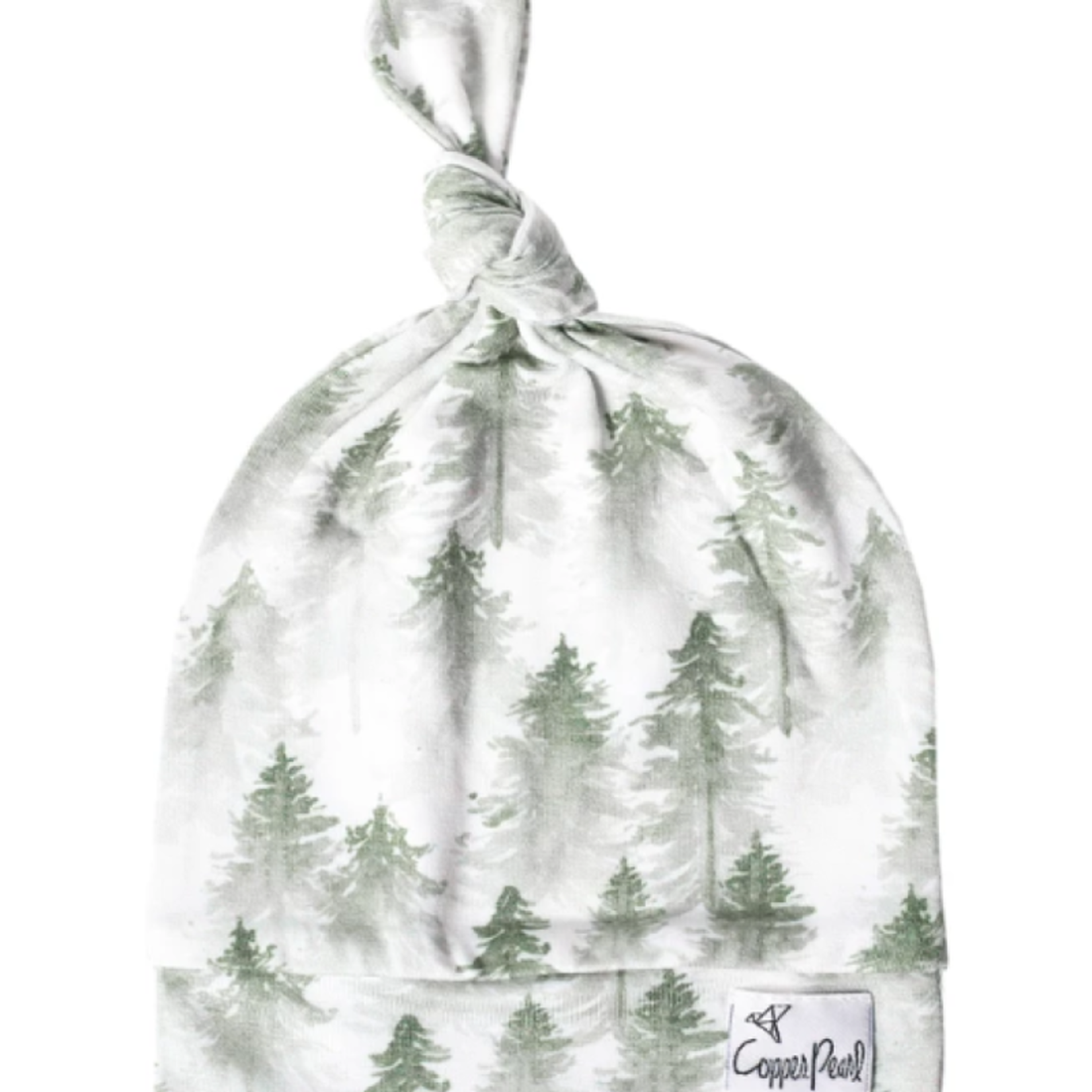 Copper Pearl Top Knot Hat 0-4M - Evergreen