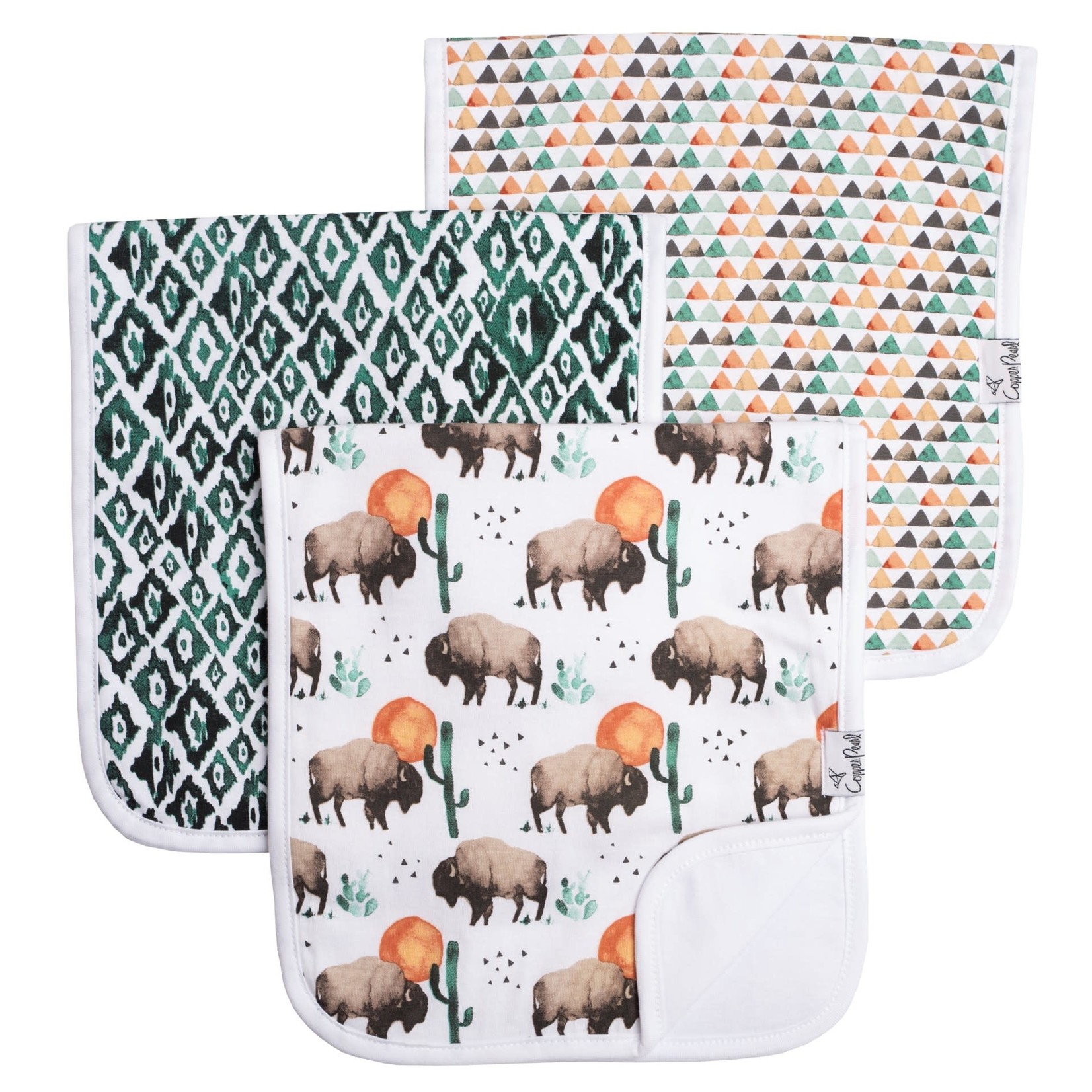 Copper Pearl Premium Burp Cloths - Bison