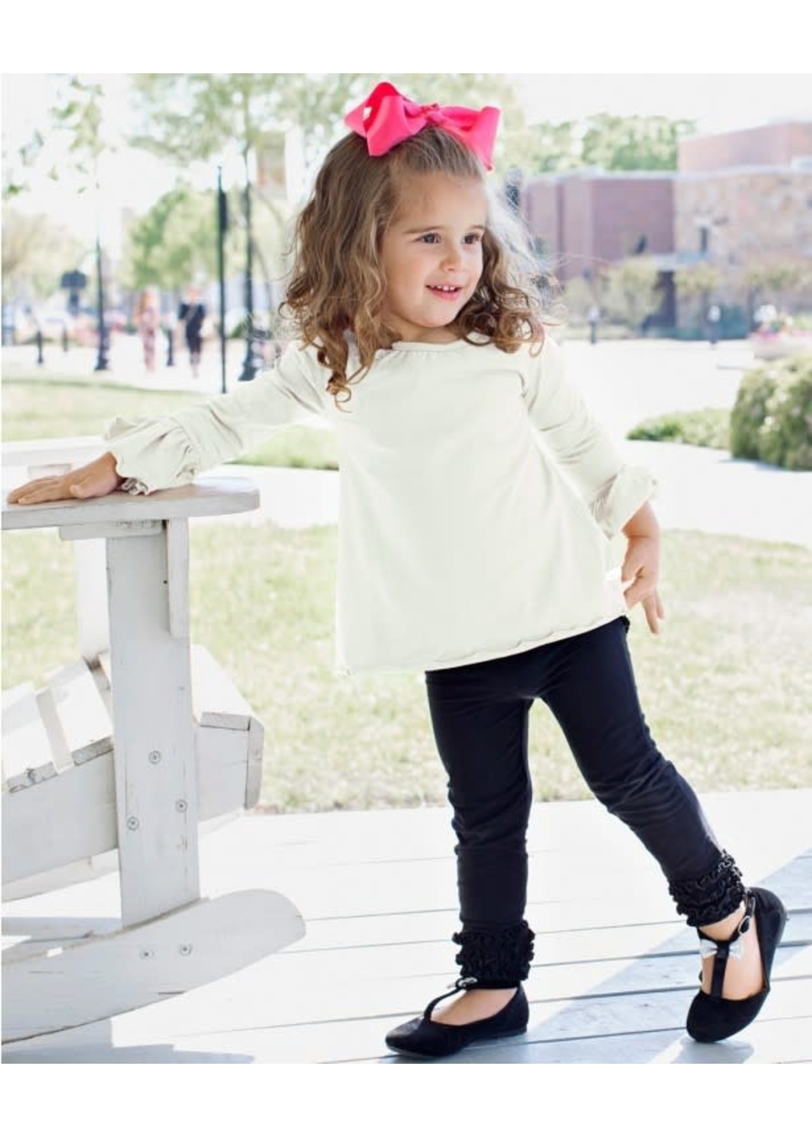 Ruffle Leggings Black - Kicks and Giggles