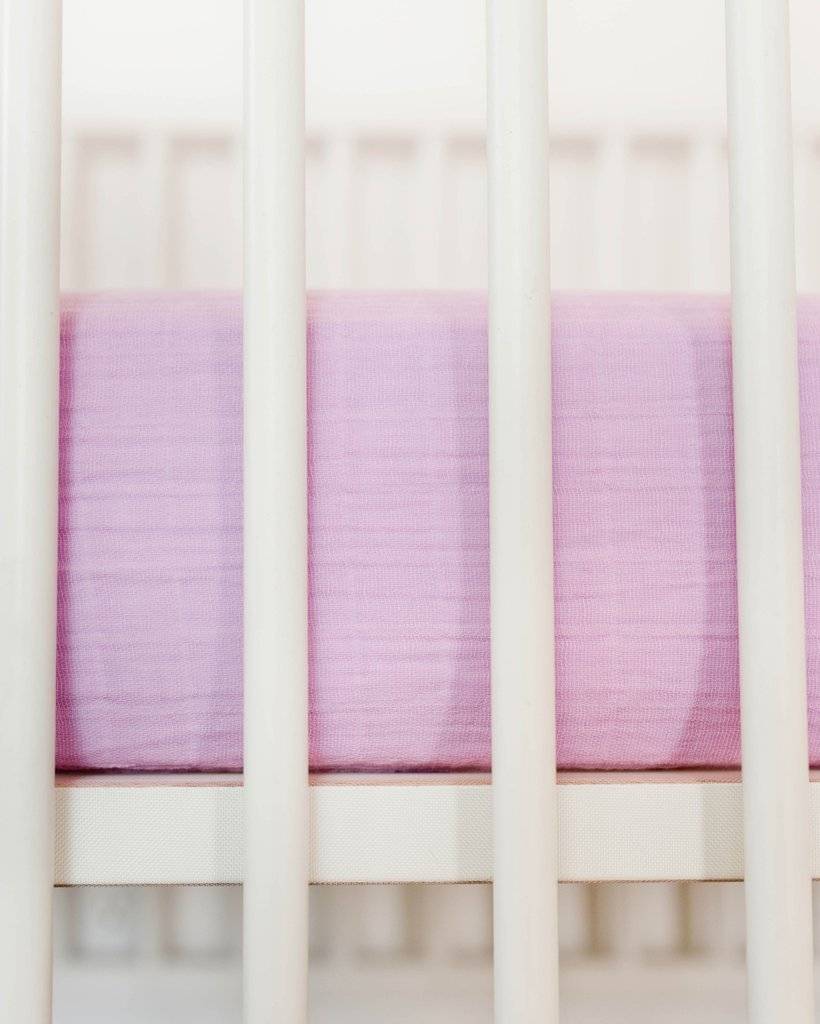 lilac crib sheet