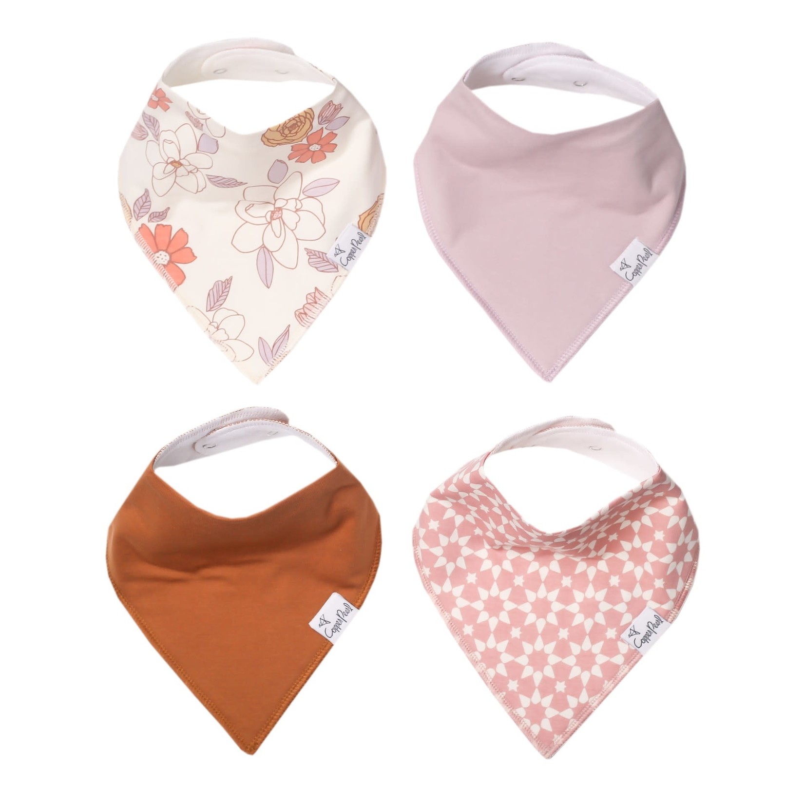 Copper Pearl Baby Bandana Bibs - Ferra Set - 4 pack