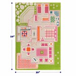 Kicks and Giggles Play House Green 3D Play Carpet, Medium 39" x 59"