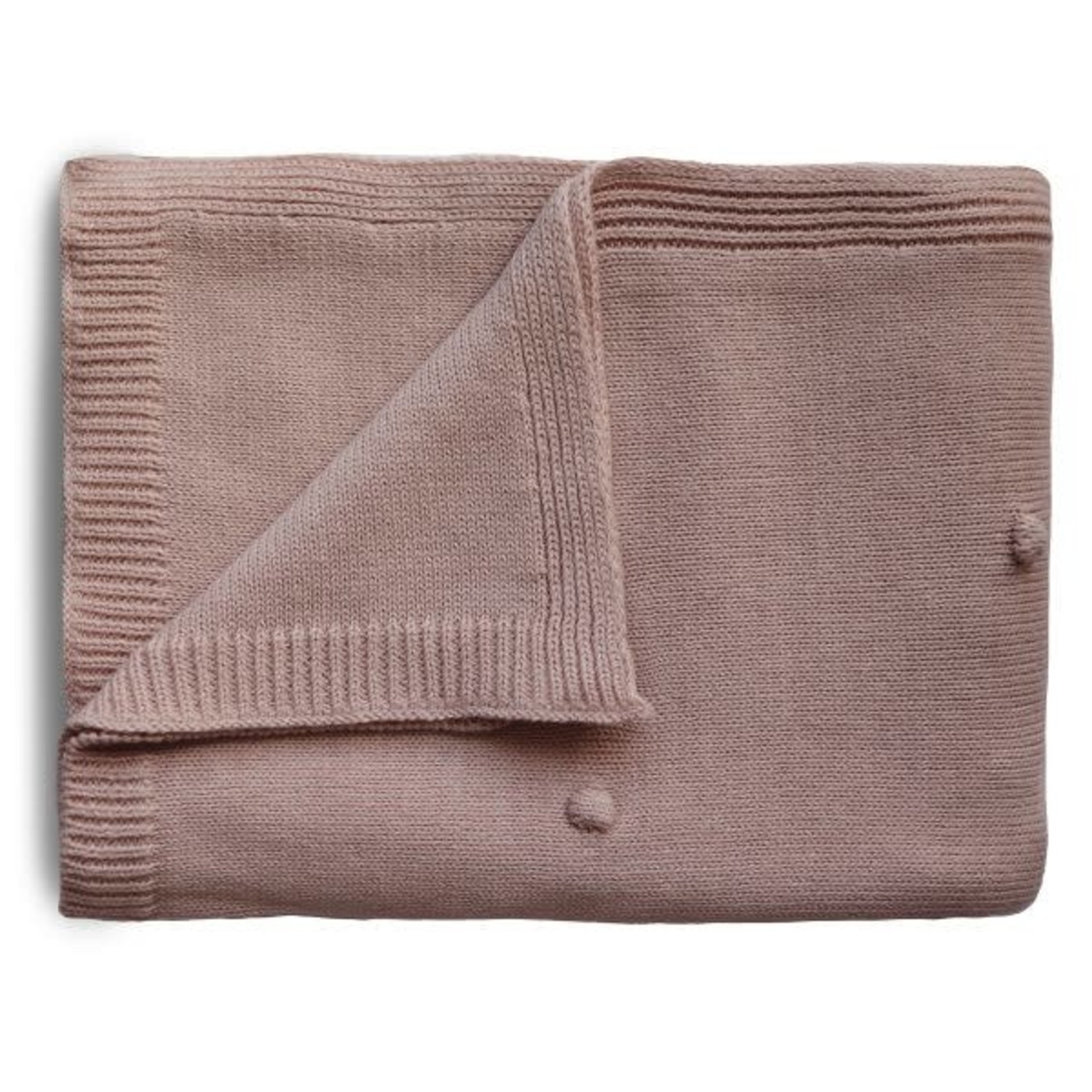 Mushie & Co Knitted Textured Dots Baby Blanket (Blush)