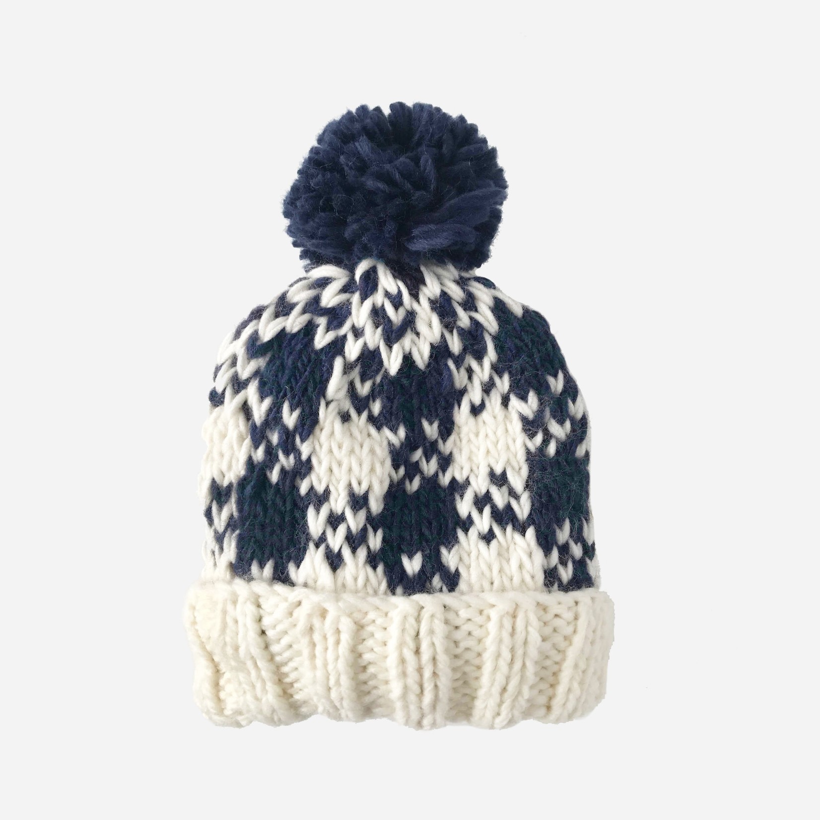 The Blueberry Hill Buffalo Check Hat - Cream/Navy