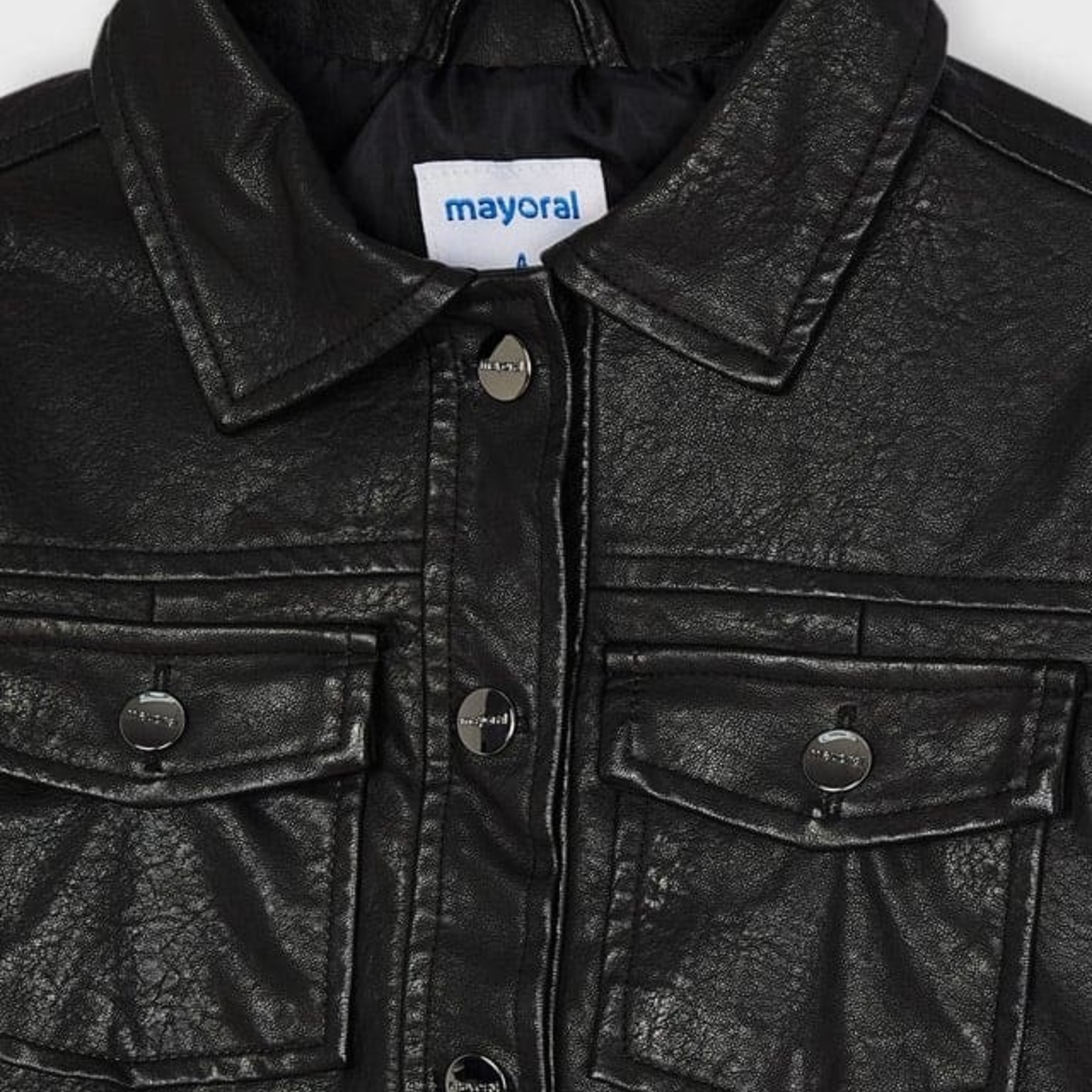 Mayoral Leather Jacket, Black