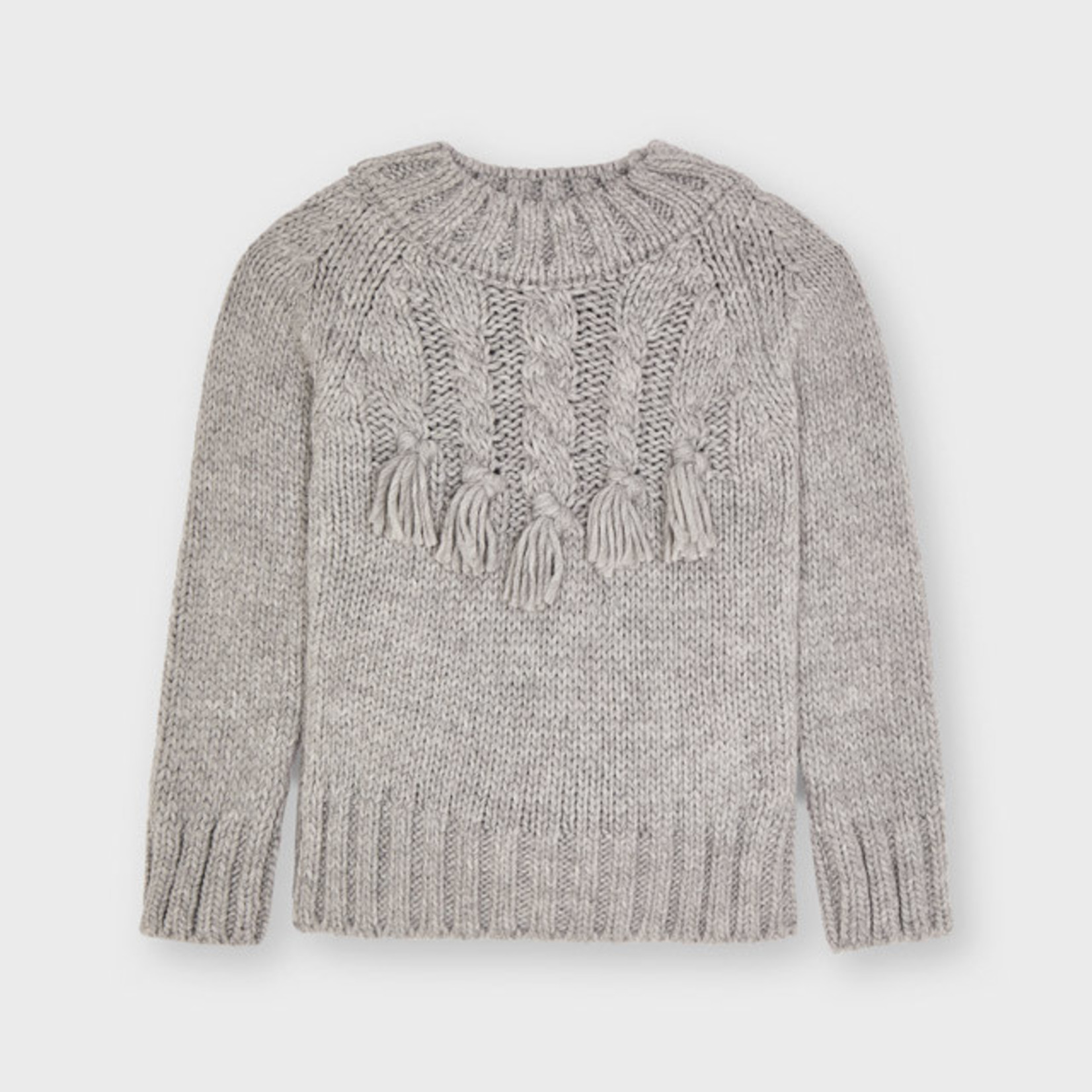 Mayoral Braided Sweater, Silver Gray