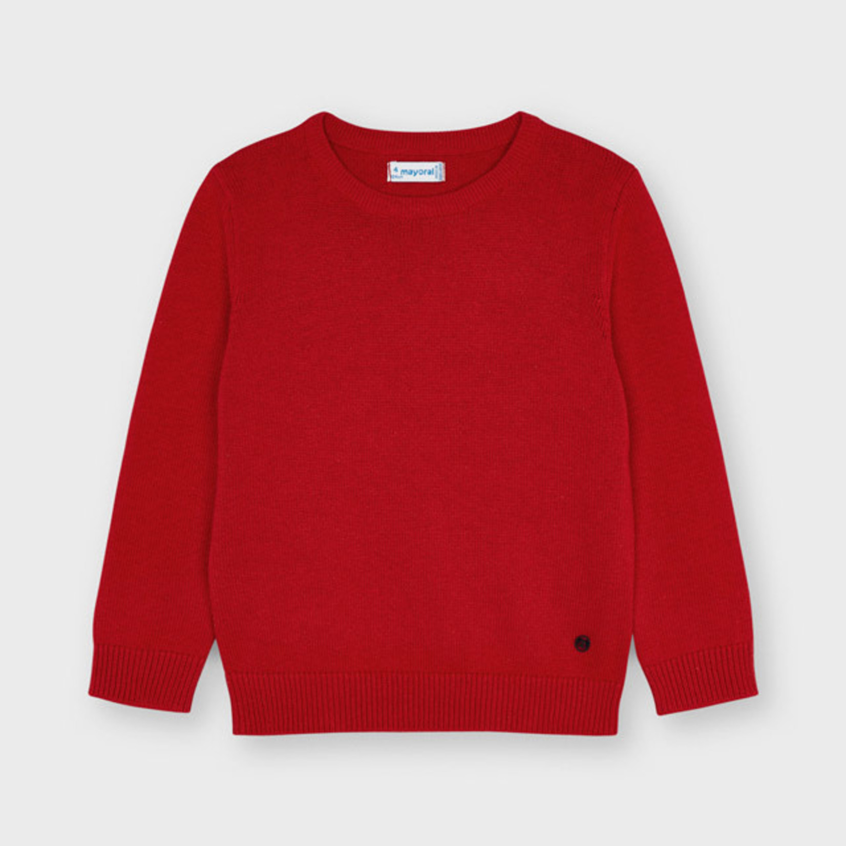 Mayoral Basic Crew Neck Sweater, Red Mix