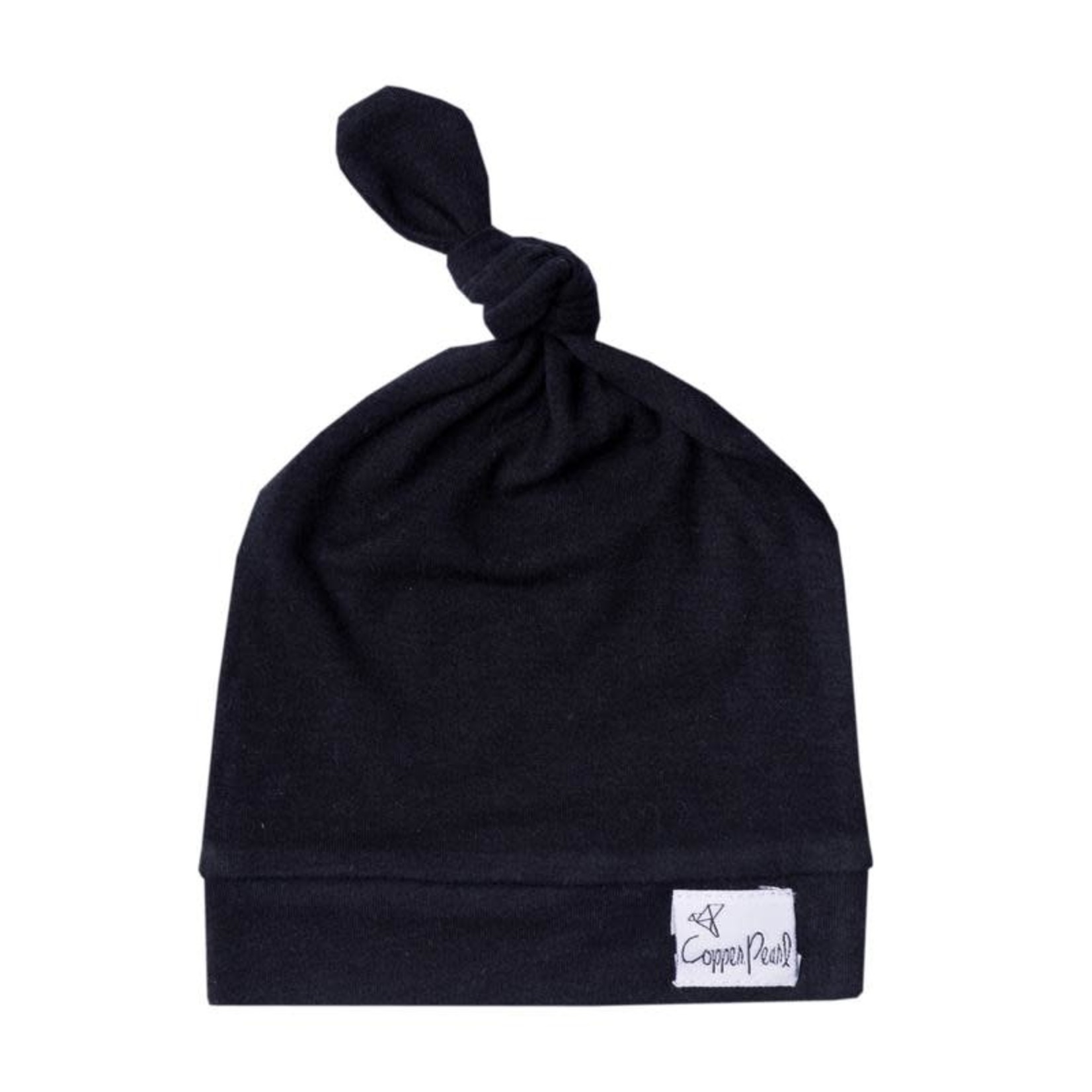 Copper Pearl Top Knot Hat 0-4M - Midnight