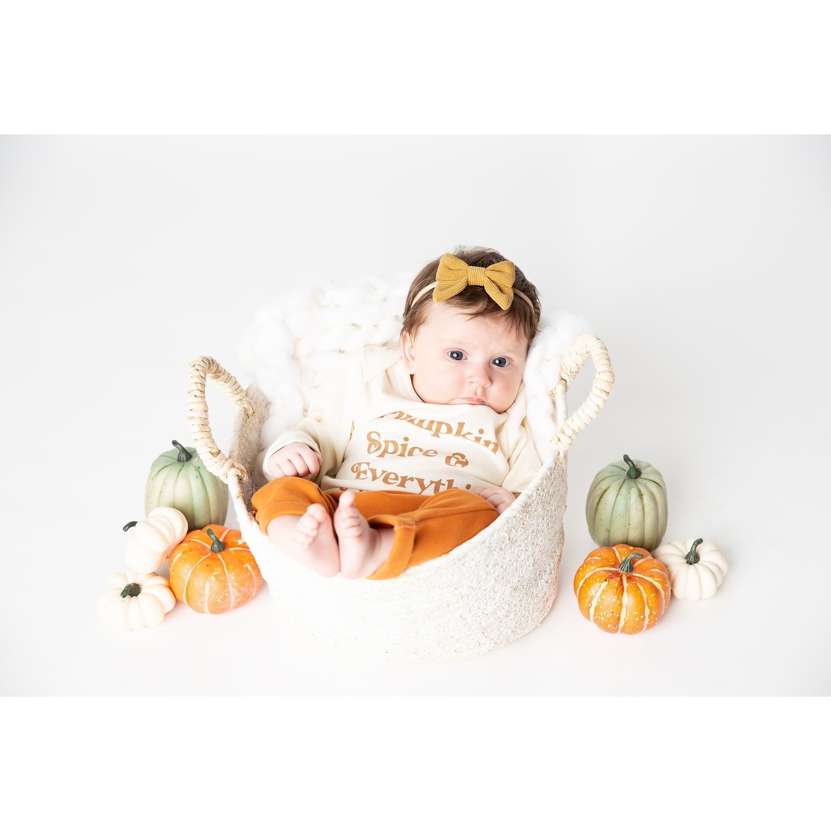 Emerson and Friends Pumpkin Spice Long Sleeve Baby Onesie