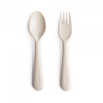 Mushie & Co Fork and Spoon Set - Ivory
