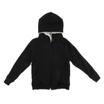 Kickee Pants Solid Fleece Zip-front with Sherpa-lined Hood Midnight Kids