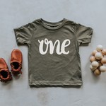 Gladfolk One First Birthday Kids Tee - Olive 18-24M