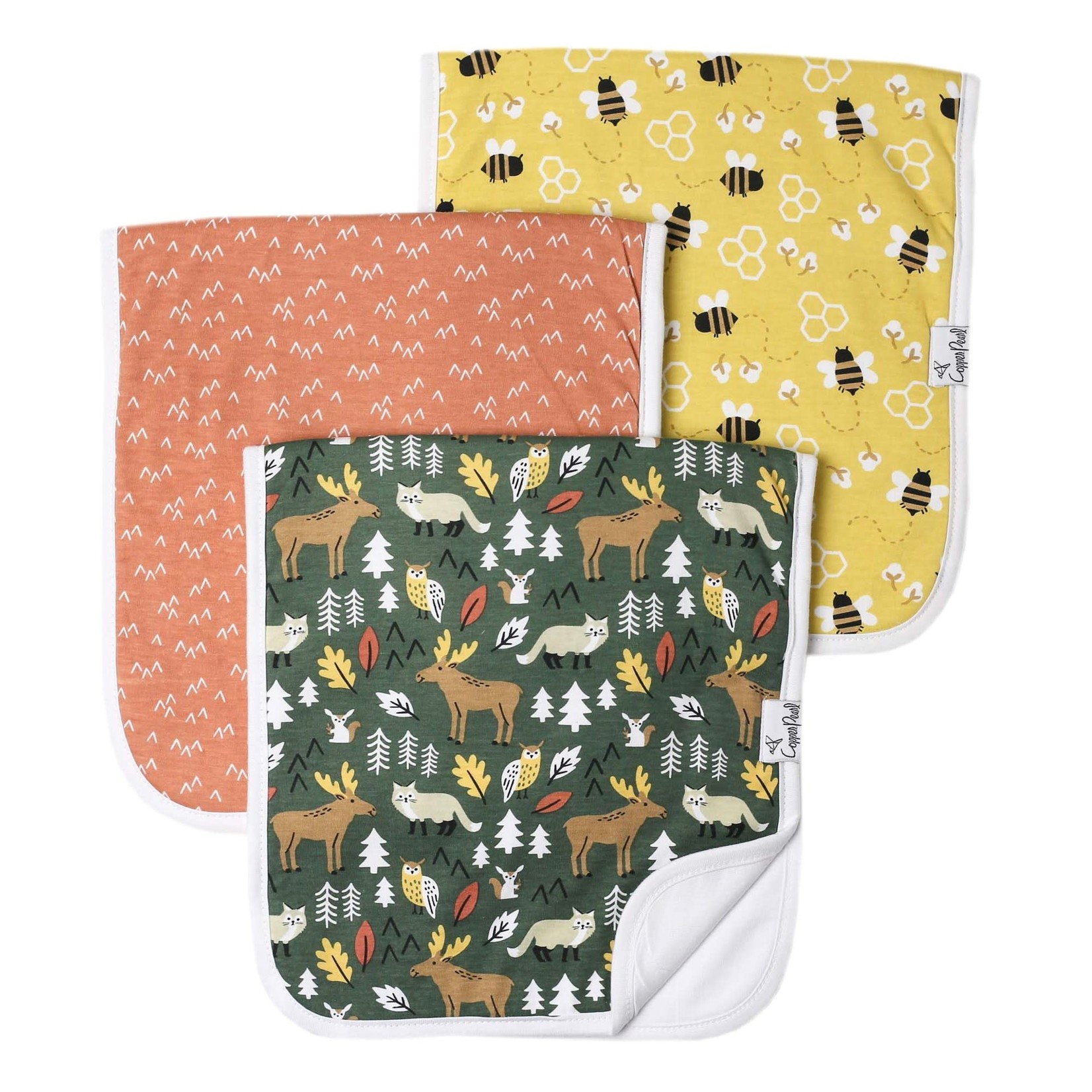 Copper Pearl Burp Cloths (3 pack) - Atwood