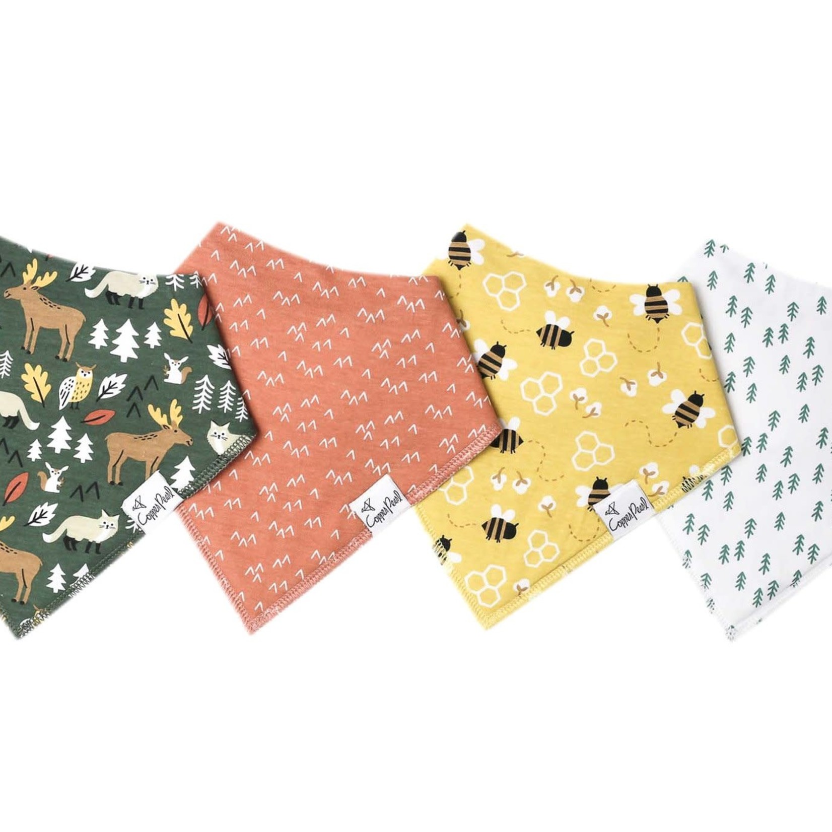 Copper Pearl Baby Bandana Bibs - Atwood Set - 4 pack