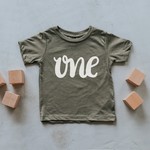 Gladfolk One First Birthday Kids Tee - Olive 12-18M