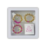 Little Miss Zoe Stretch Kids Rings - Pack of 3 rings in Shadow Box (Gold)