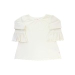 RuffleButts Baby/Girls Knit Belle Top, Ivory 3T