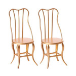 Maileg Vintage chair, Micro - Gold, 2 pack