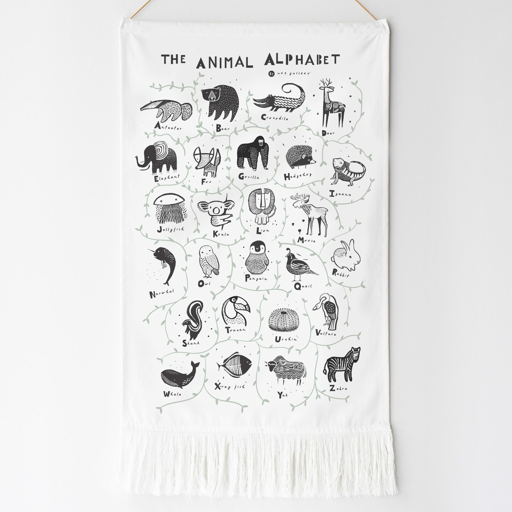 Wee Gallery Animal Alphabet Printed Tapestry X