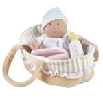 Tikiri Toys Carry Cot With Baby Grace , Bottle & Blanket