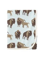 Kickee Pants Print Swaddle Blanket: Fresh Air Bison