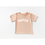 Saved By Grace Co. Sister Collegiate Tee - Peach x