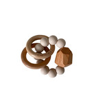 Chewable Charm Hayes Silicone + Wood Teether Ring - Cream