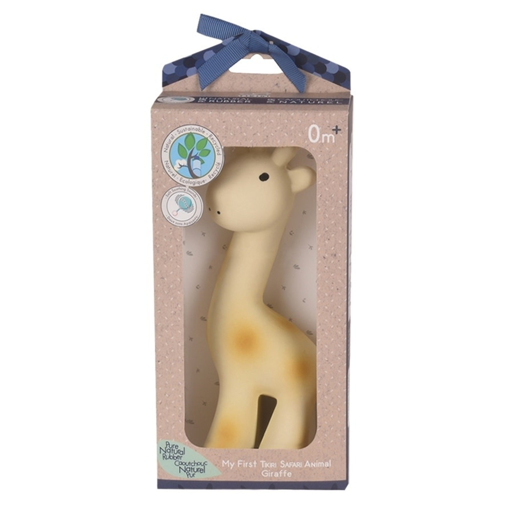 Tikiri Toys Giraffe - Natural Organic Rubber Teether, Rattle & Bath Toy