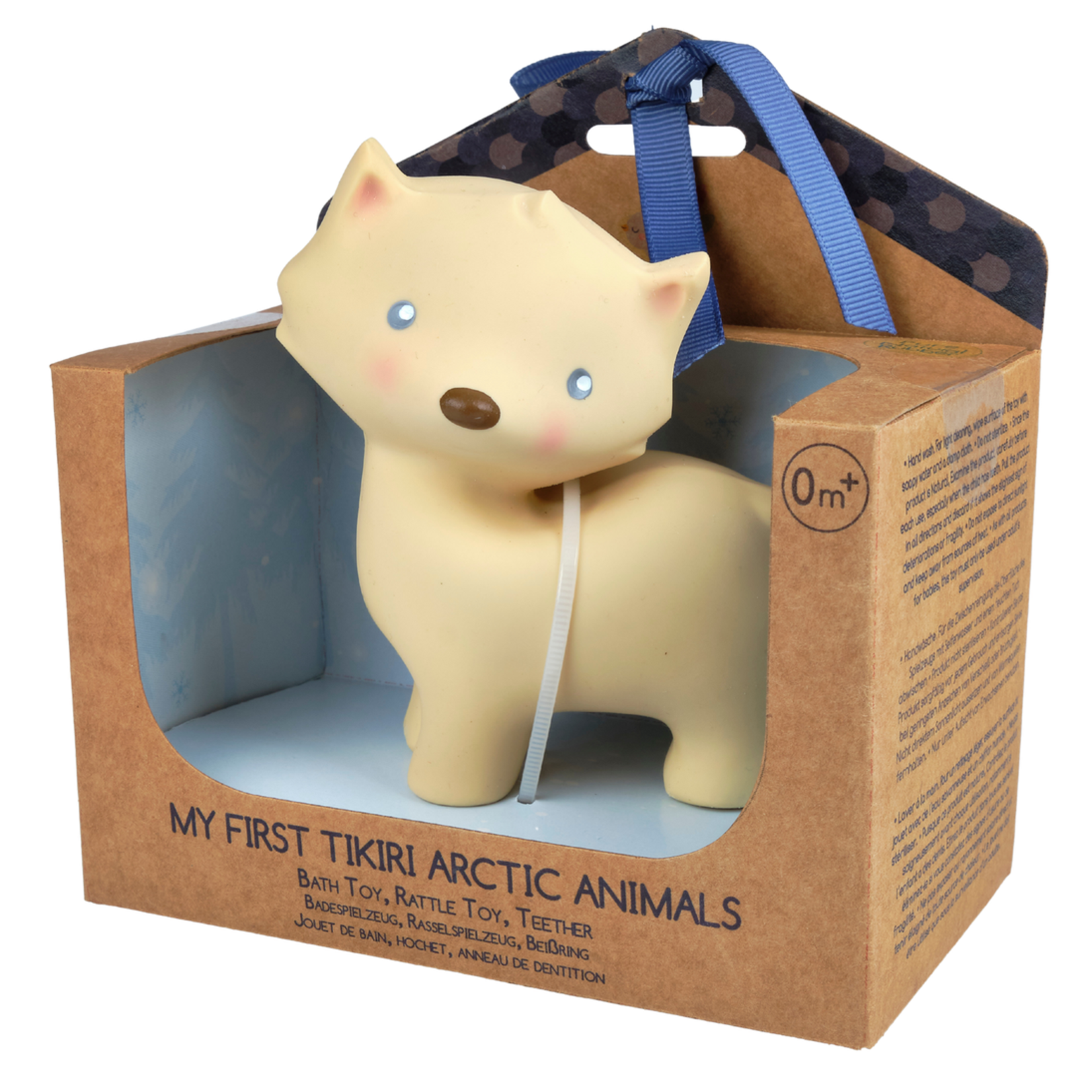 Tikiri Toys Arctic Fox - Organic Rubber Teether, Baby Rattle & Bath Toy