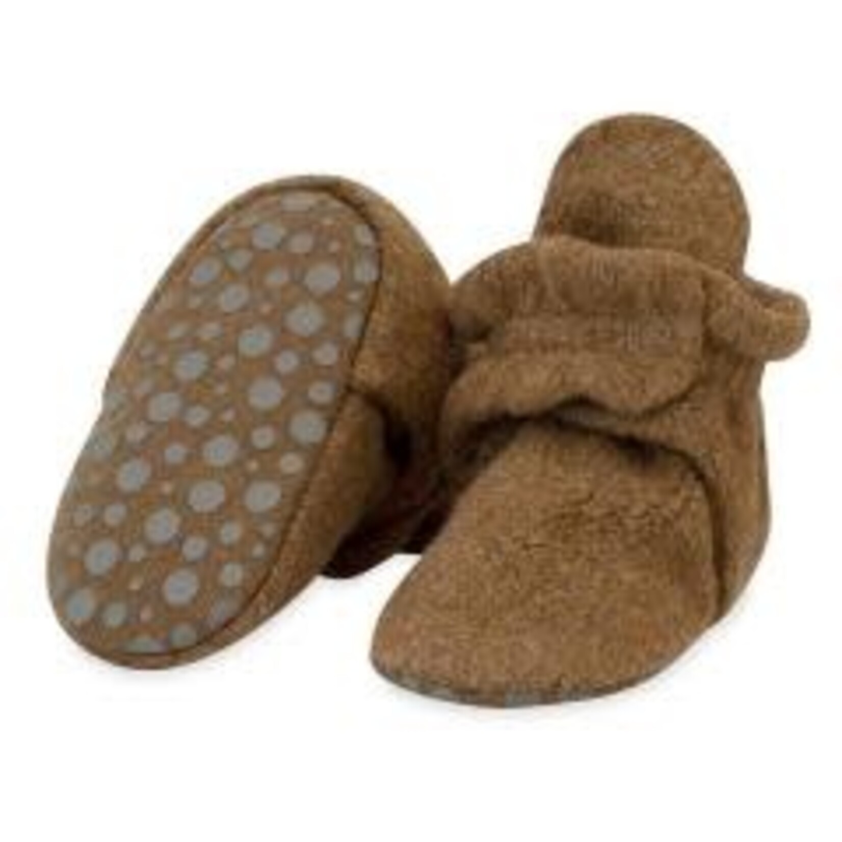 Zutano Cozie Fleece Bootie - Heather Mocha 3M