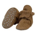 Zutano Cozie Fleece Gripper Bootie -  Heather Mocha 12M