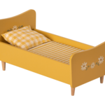 Maileg Wooden bed, Mini - Yellow