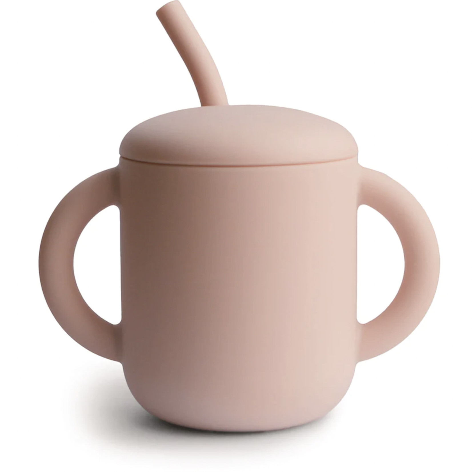 Mushie & Co Silicone Training Cup + Straw, Blush