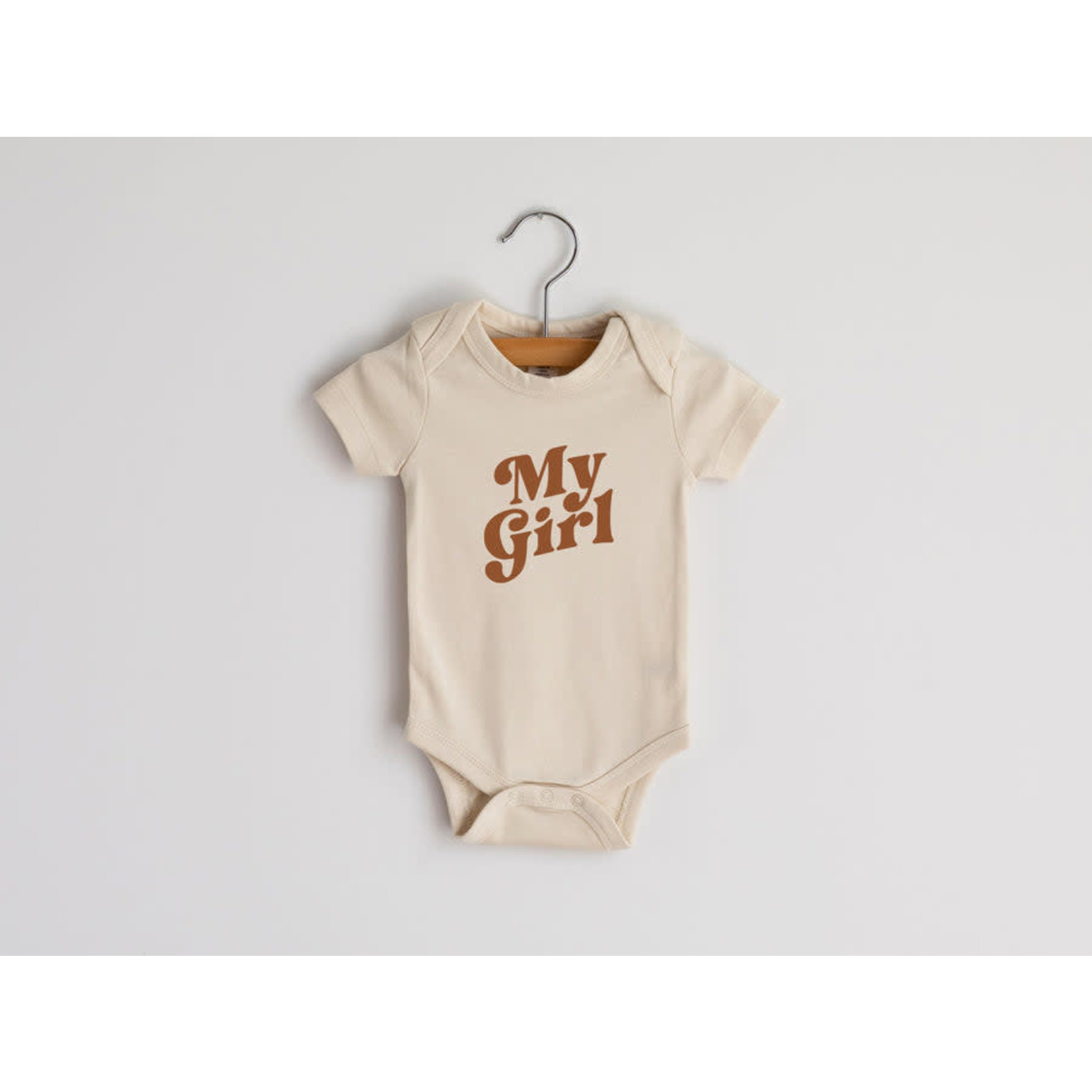 Gladfolk My Girl Organic Baby Bodysuit  Long Sleeve - Cream