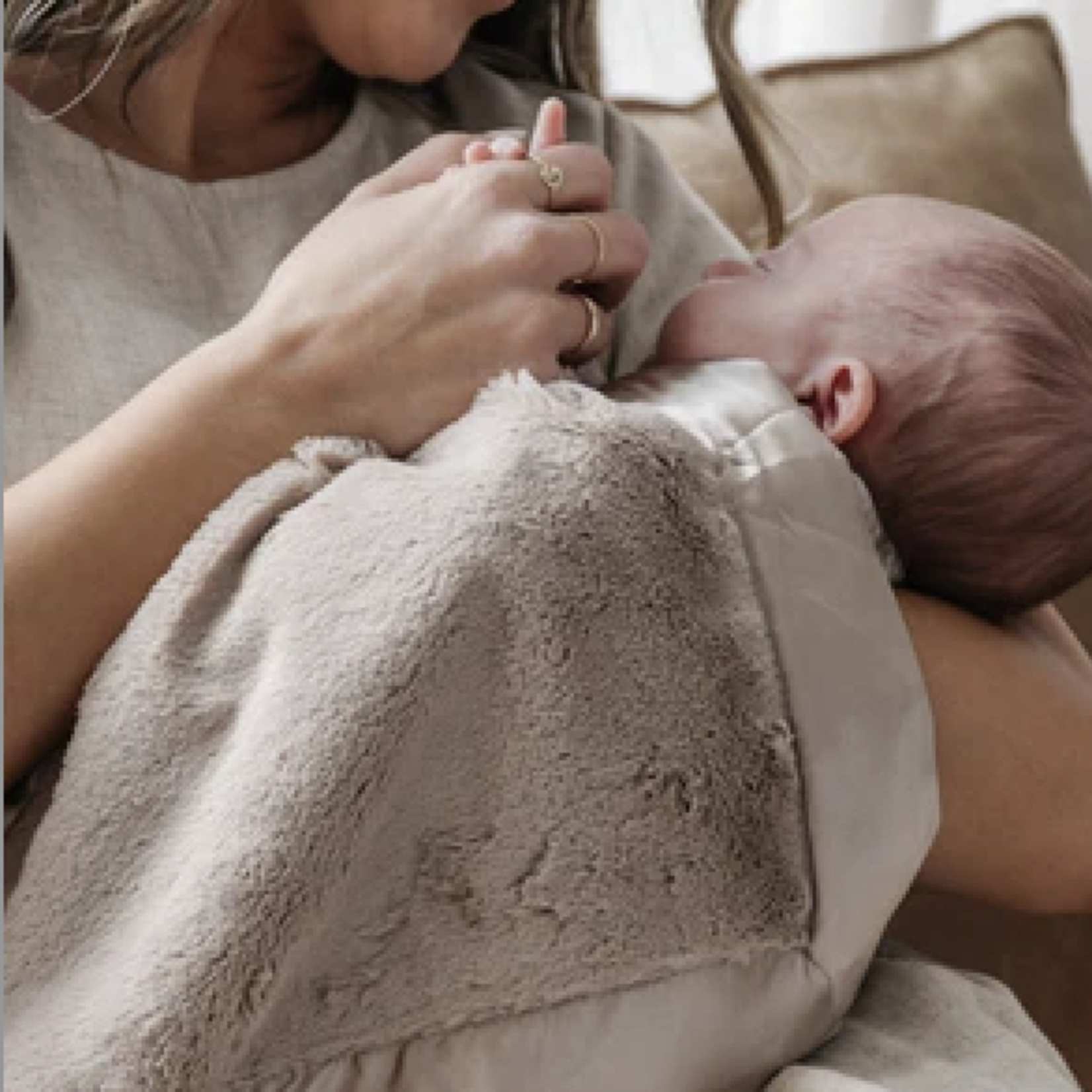 Saranoni Mini Blankets Satin Border | Tan
