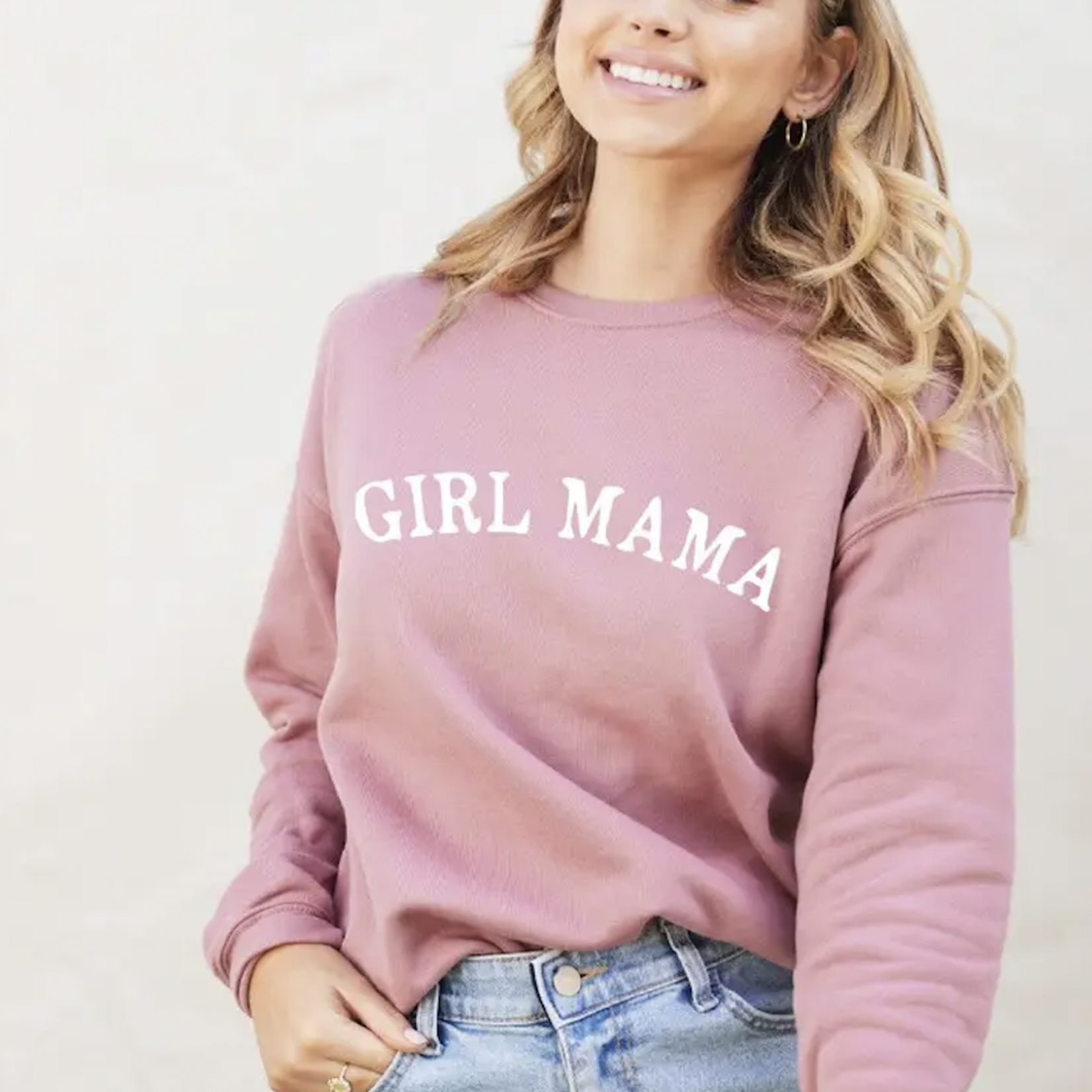 Oat Collective Sweatshirt | Girl Mama | Mauve