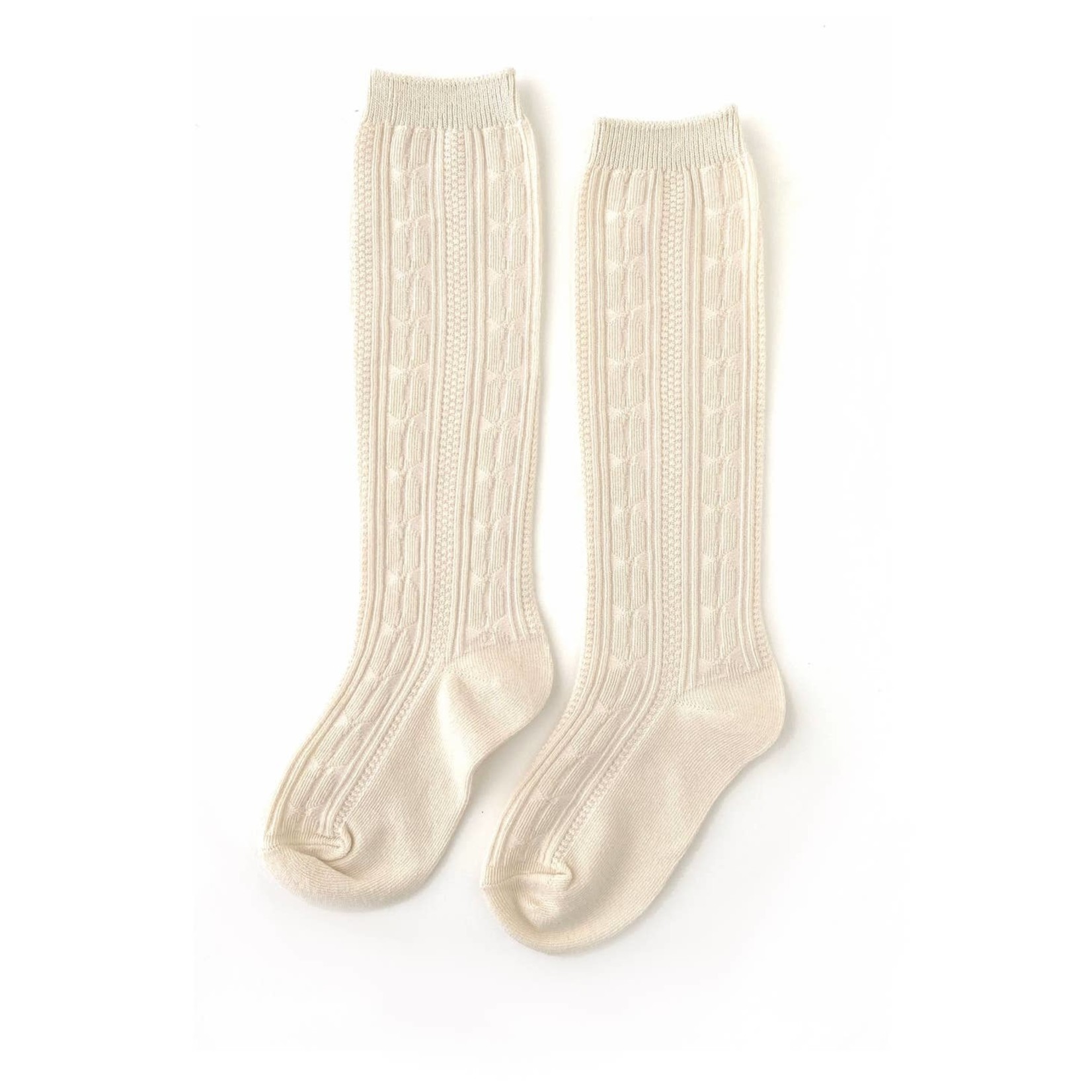 Little Stocking Co. Cable Knit Knee High Socks | Vanilla Cream