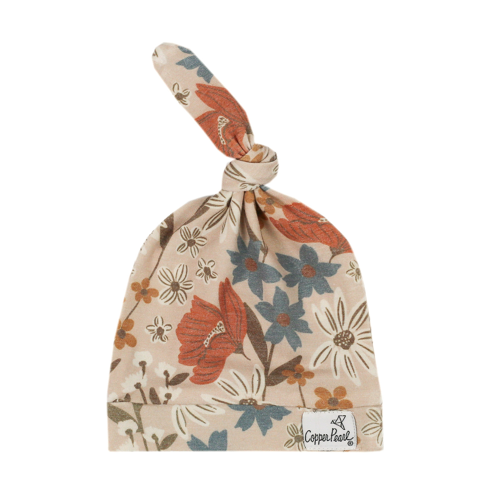 Copper Pearl Top Knot Hat 0-4M - Eden