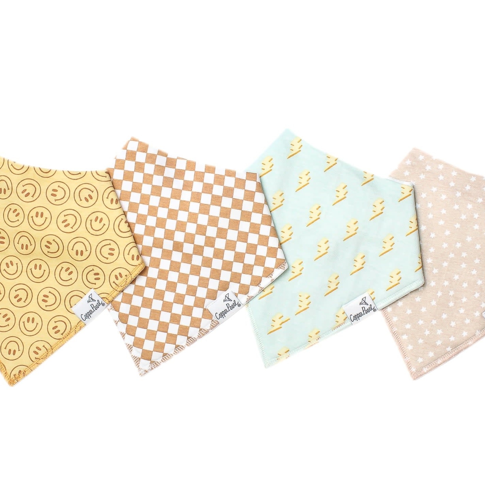 Copper Pearl Baby Bandana Bibs - Vance Set - 4 pack