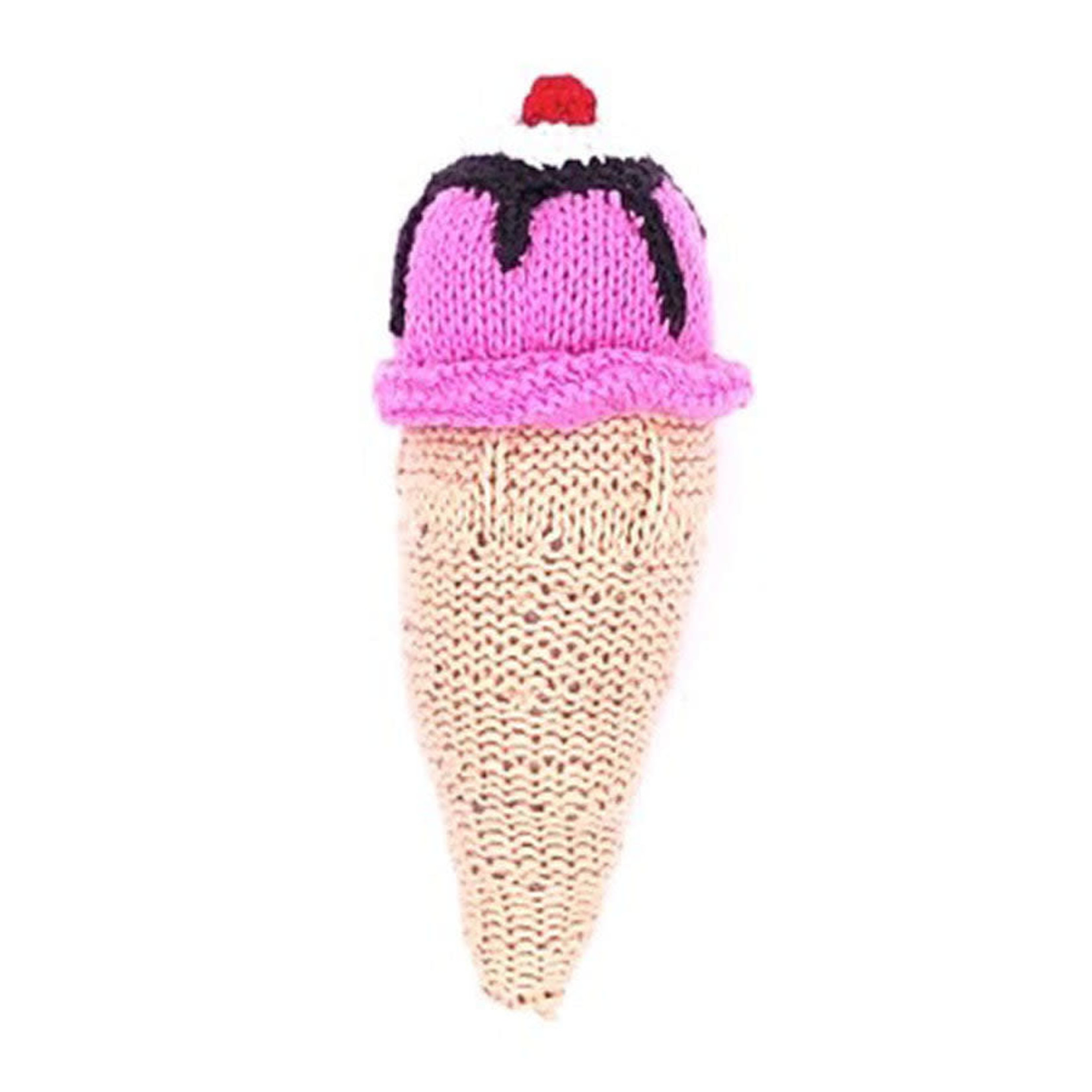 Pebble Ice Cream Cone Rattle - Strawberry