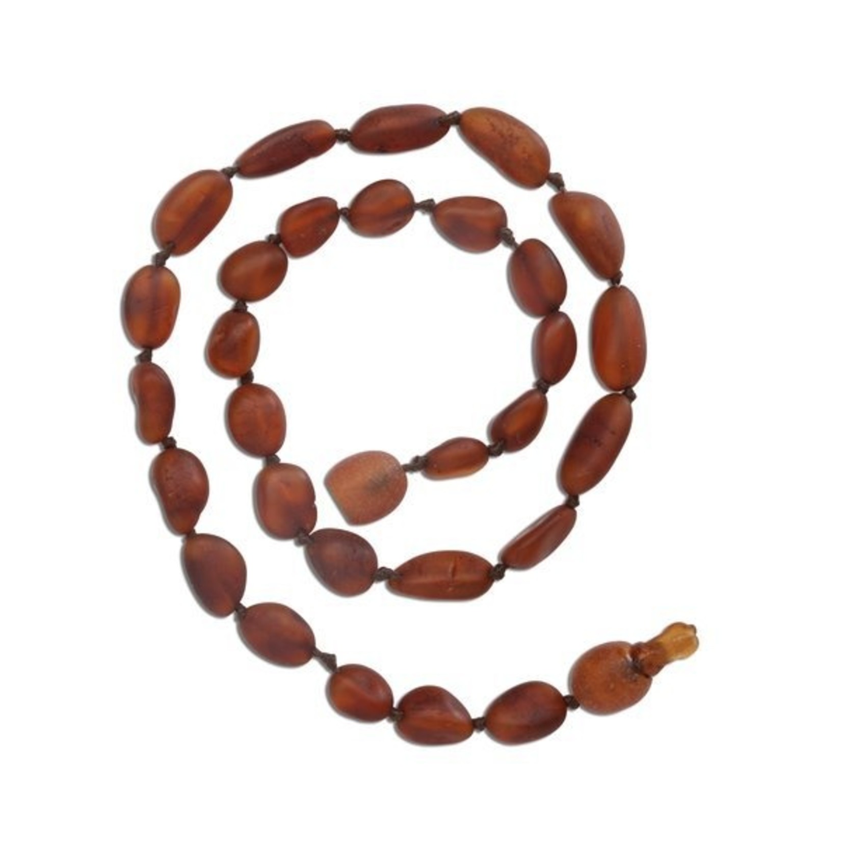 Cherished Moments Amber Necklace | Dark Cognac Raw, Medium