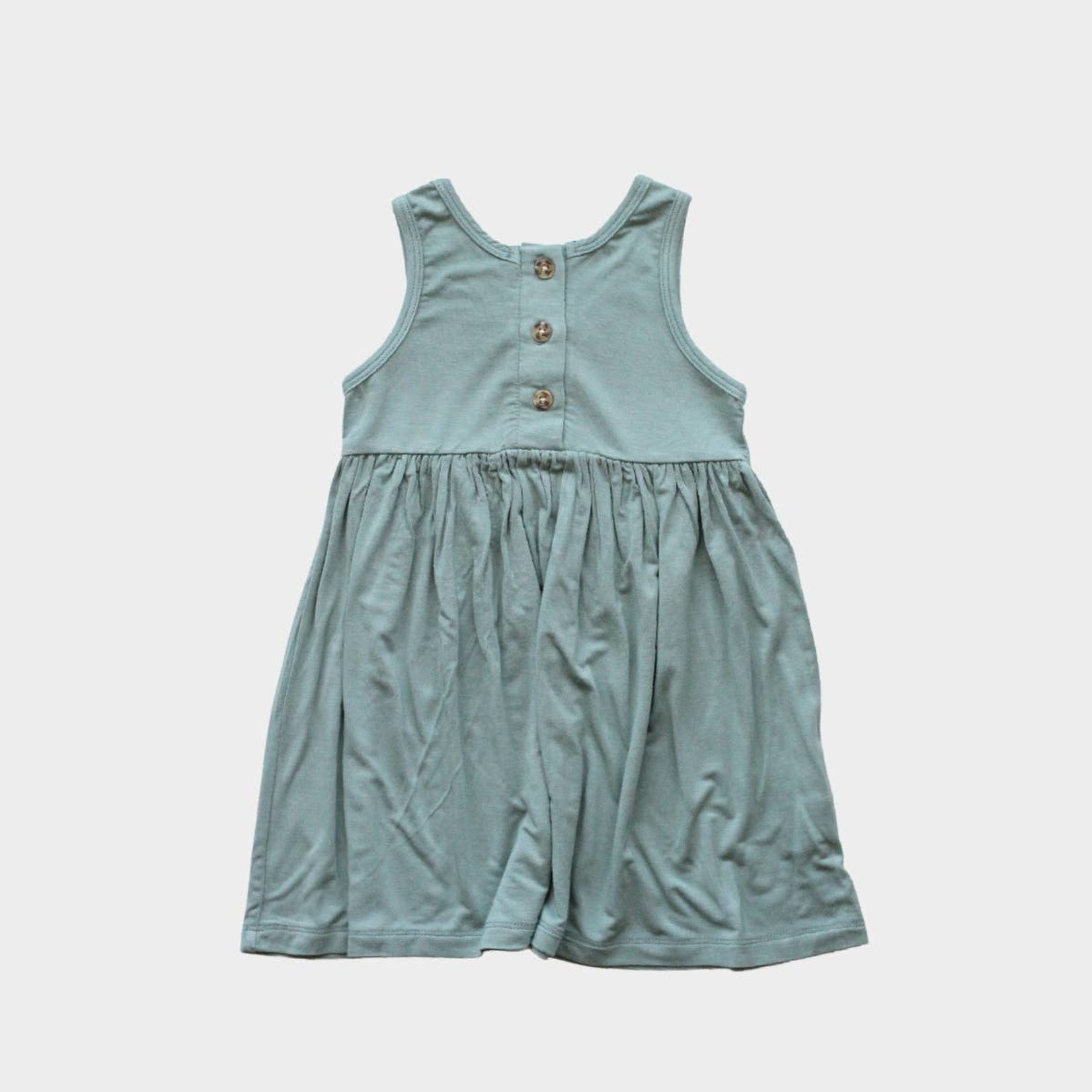 babysprouts clothing company Henley Tank Dress in Teal Green