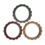 Mushie & Co Flower Teething Bracelet 3-Pack (Dried Thyme/Berry/Natural)