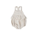 Quincy Mae Penny Romper - Silver Gingham