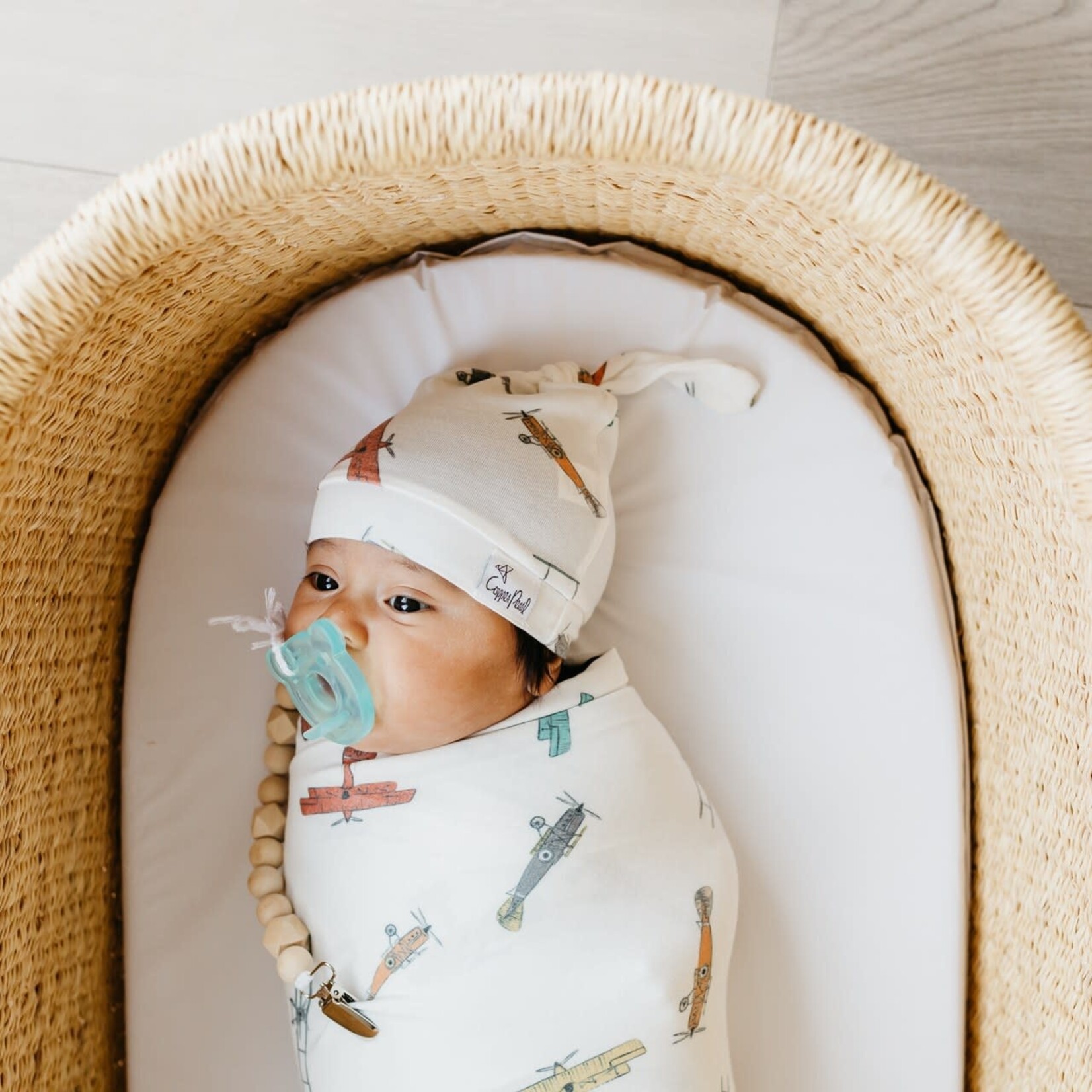 Copper Pearl Top Knot Hat 0-4M - Ace
