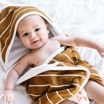 Copper Pearl Knit Hooded Towel - Camel