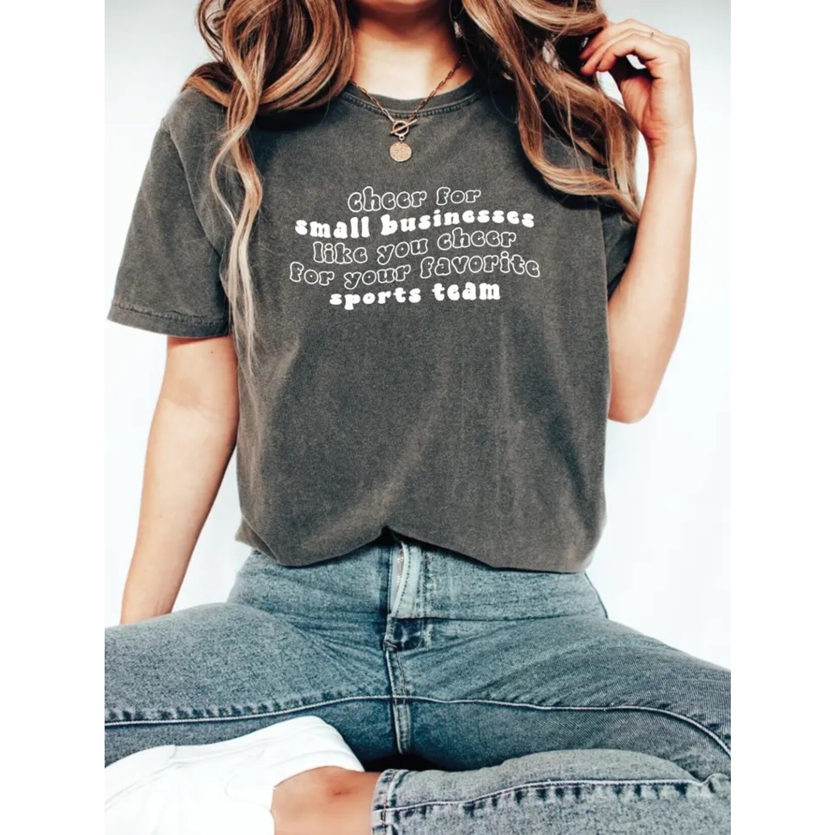 Saved By Grace Co. Cheer for Small Businesses Tee - Medium