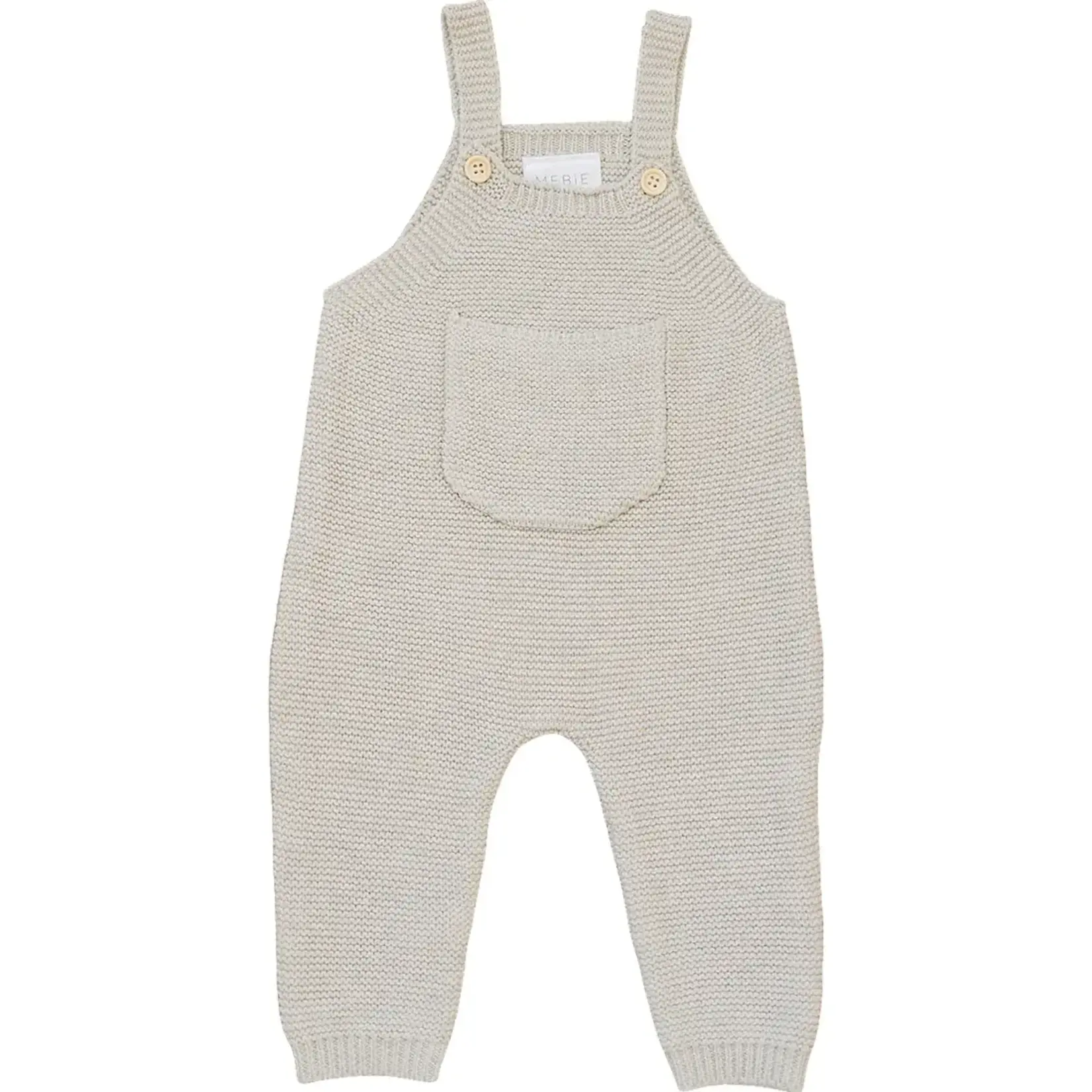 Mebie Baby Heather Grey Knit Pocket Overalls